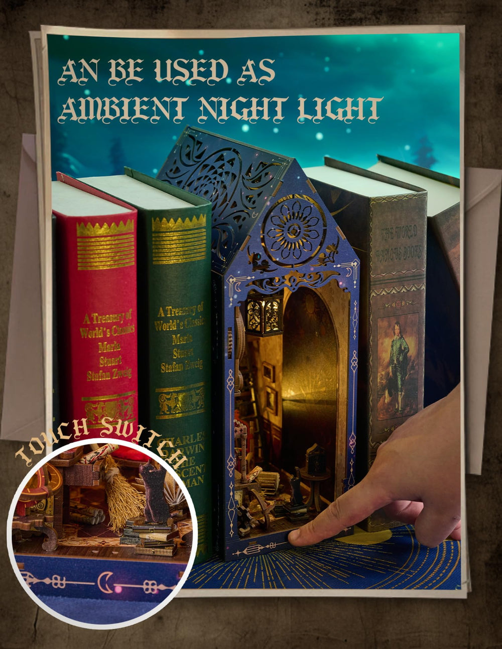 FLYNOVA LED-lit scene glows softly, perfect for study or reading corners.