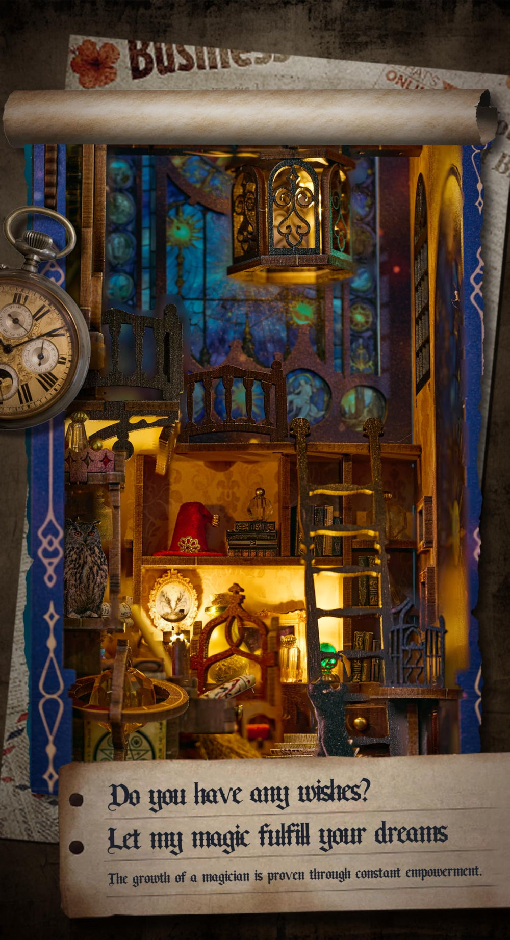 FLYNOVA magic dollhouse interior during assembly reveals detailed rooms for creative display.