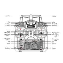 Flysky FS-i6X battery life emphasis hints at longer flight times.