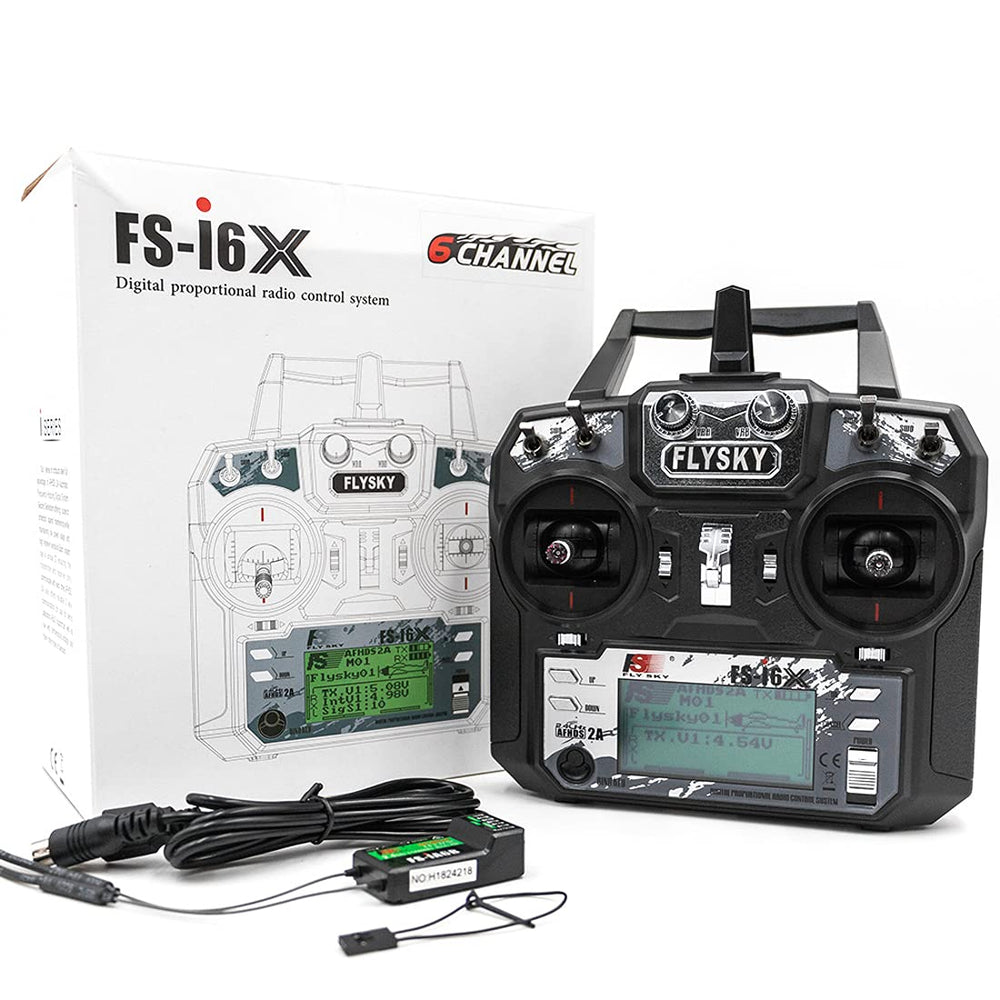 FLYSKY FS-i6X in action with a drone or boat illustrating mode_2 versatility