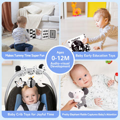 Flyxingxia hanging toy set with moon and star stimulates exploration.