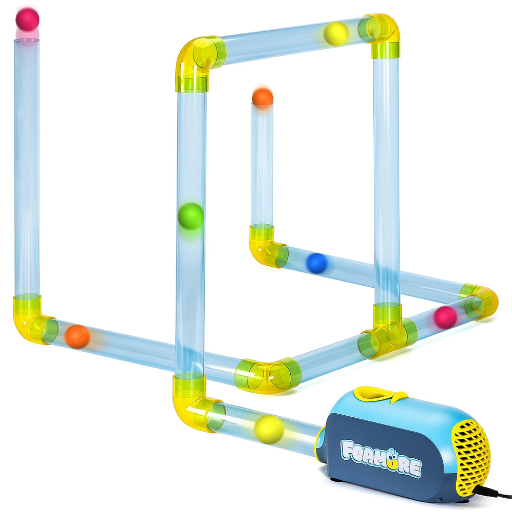 Foamore Airflow Toy ball-dance shows colorful foam balls mid-air for curiosity