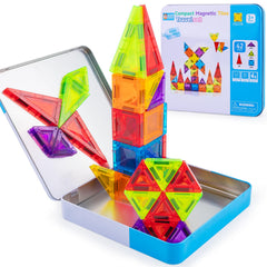 Foayex Easter magnetic tiles travel case keeps pieces organized during travel.