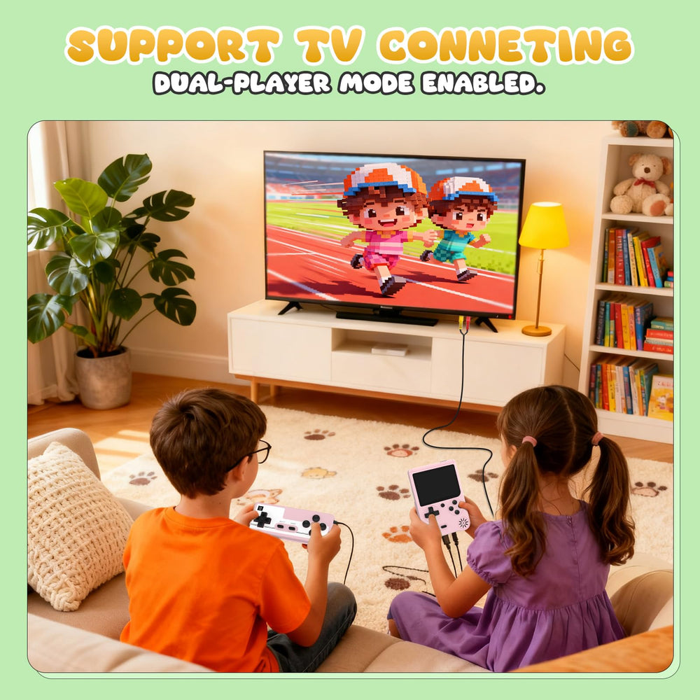 Fogud handheld game console USB-C recharge port for easy charging.
