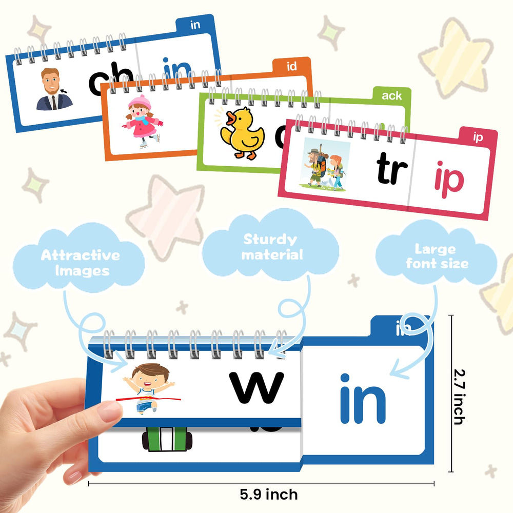 FOIFIS Kids ages 3-8 explore reading skills through fun flip activities.