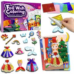FoilColoring princess dress-up foam stickers spark creativity.