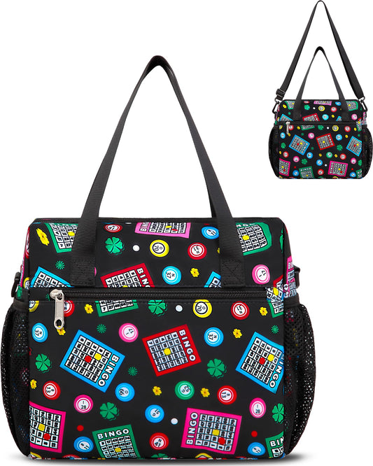 FOKDUVB Bingo Bag main compartment keeps daubers and cards organized for quick access.