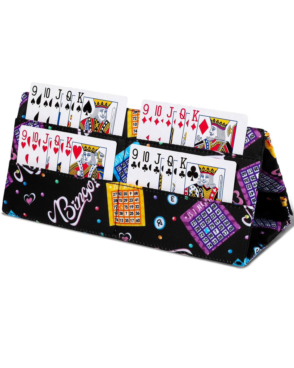 FOKDUVB bingo-theme card holder front view showing organized play