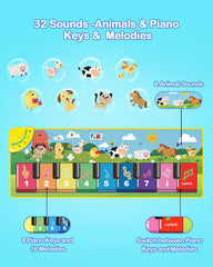 Foki Floor Piano Mat child activates animal sounds for learning through play.
