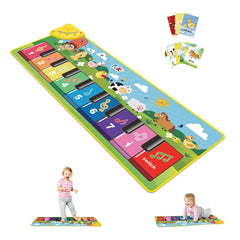 Foki Floor Piano Mat: kids dancing on a colorful keyboard with animal sounds.