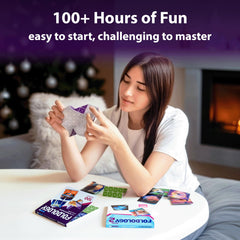 Foldology 100 puzzles across five difficulty levels cater to multiple ages.