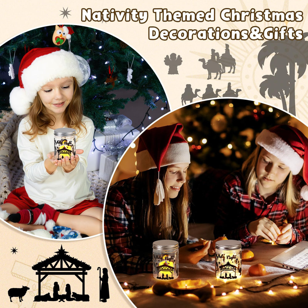 FoldTier nativity centerpiece Holy Night sticker set for table décor