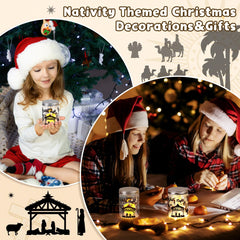 FoldTier nativity centerpiece Holy Night sticker set for table décor