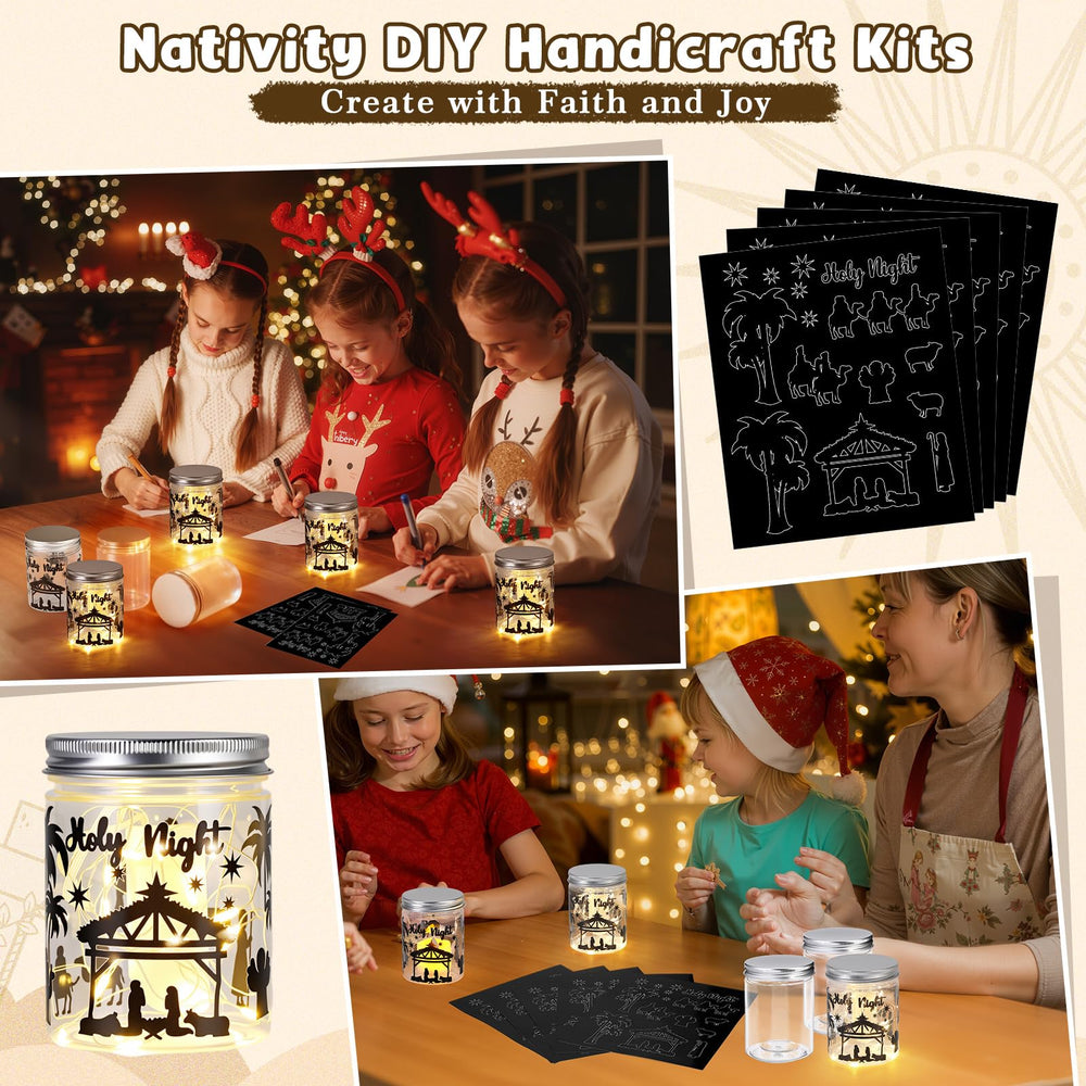 FoldTier nativity sticker camels in pasture for Christmas crafts