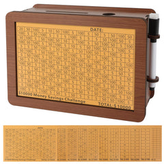 FOLENCER upgraded wooden money saving box front view for home budgeting and goals