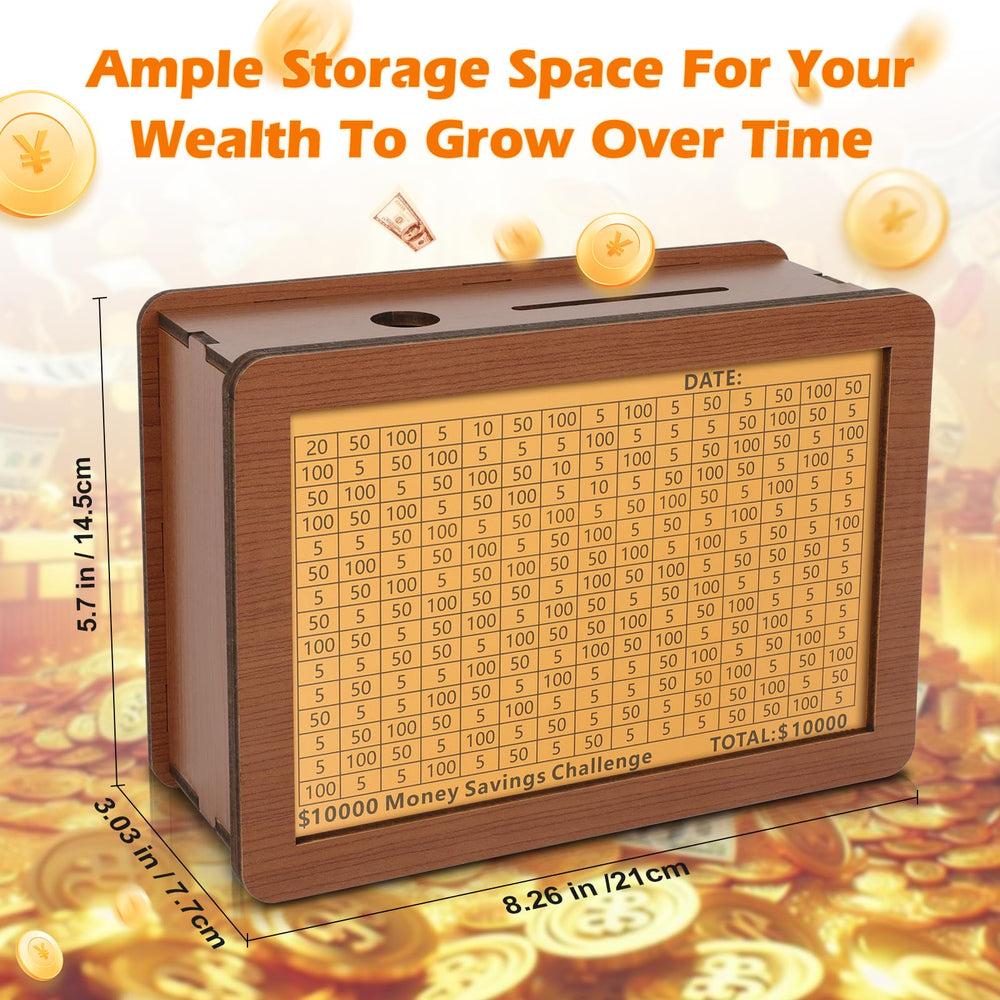 FOLENCER wooden cash box used by adults as a stylish desk accessory
