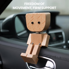 Foleto adhesive base keeps the figure secure on dashboards, desks, or nightstands