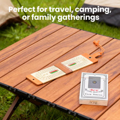 Foleto cribbage pegs and cards deck included for ready gameplay.