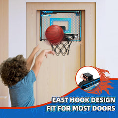 Folimix mini basketball hoop dunk mode with breakaway rim for pro-style feel.