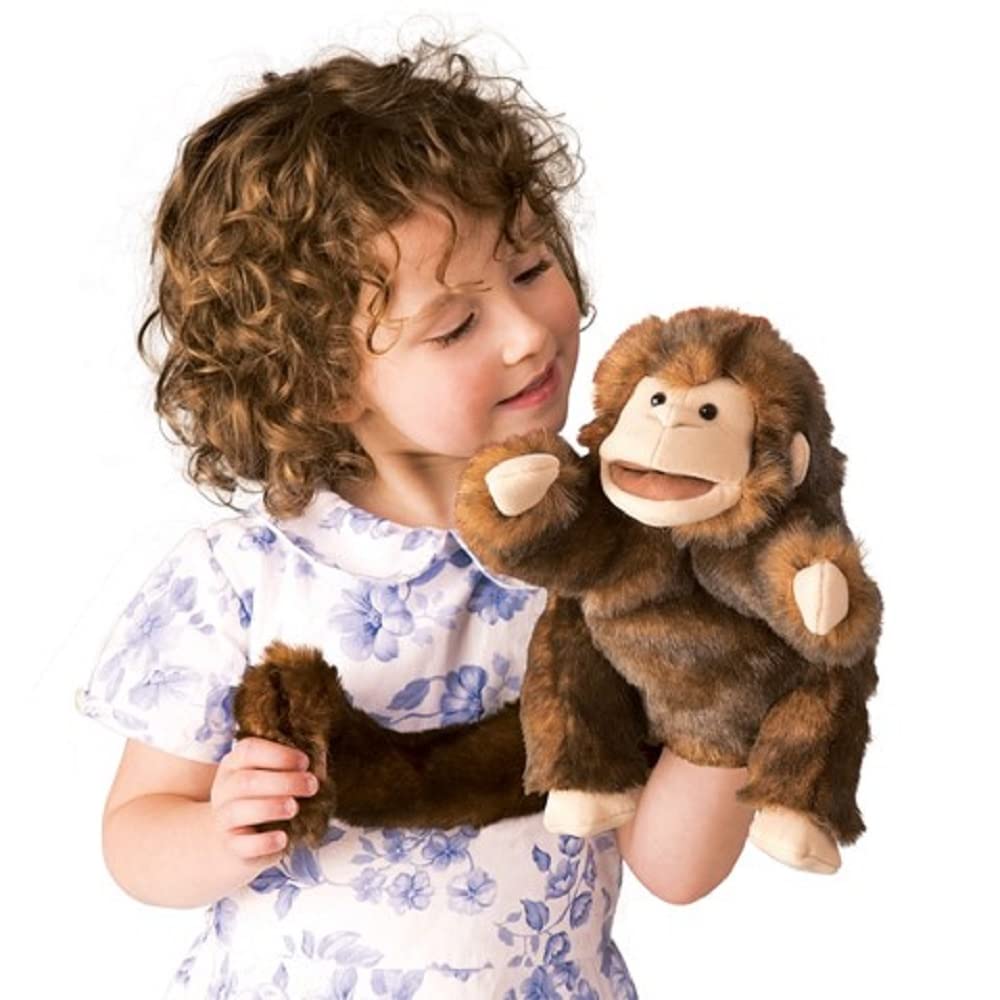 Folkmanis Monkey Hand Puppet arm gestures enabling natural narration