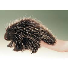 Folkmanis Porcupine Hand Puppet compact size ideal for classrooms and home play.