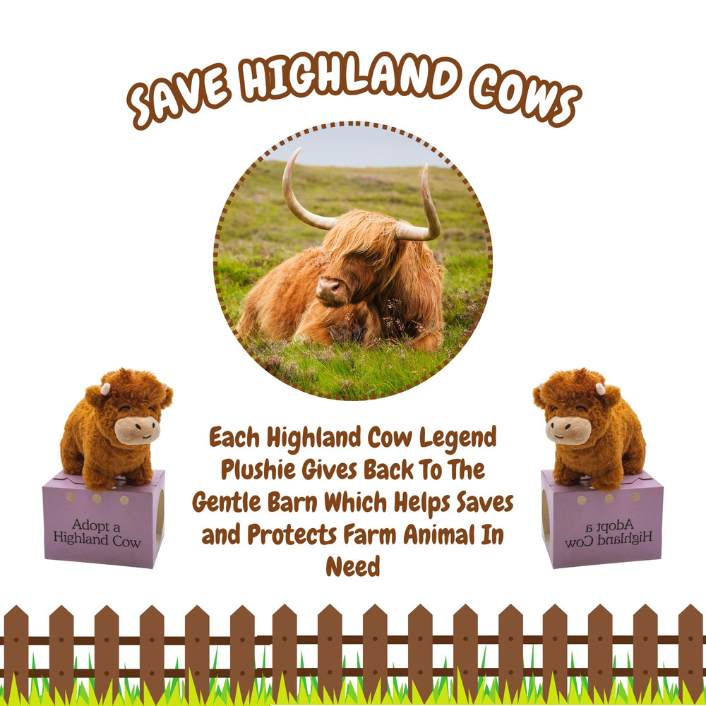 Follow Your Legend Henry the Highland Cow Plushie tag reveals the story