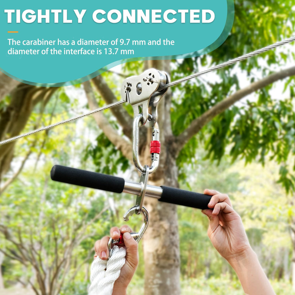 Fologtoo zipline kit includes seat rope and carabiner for easy replacement.