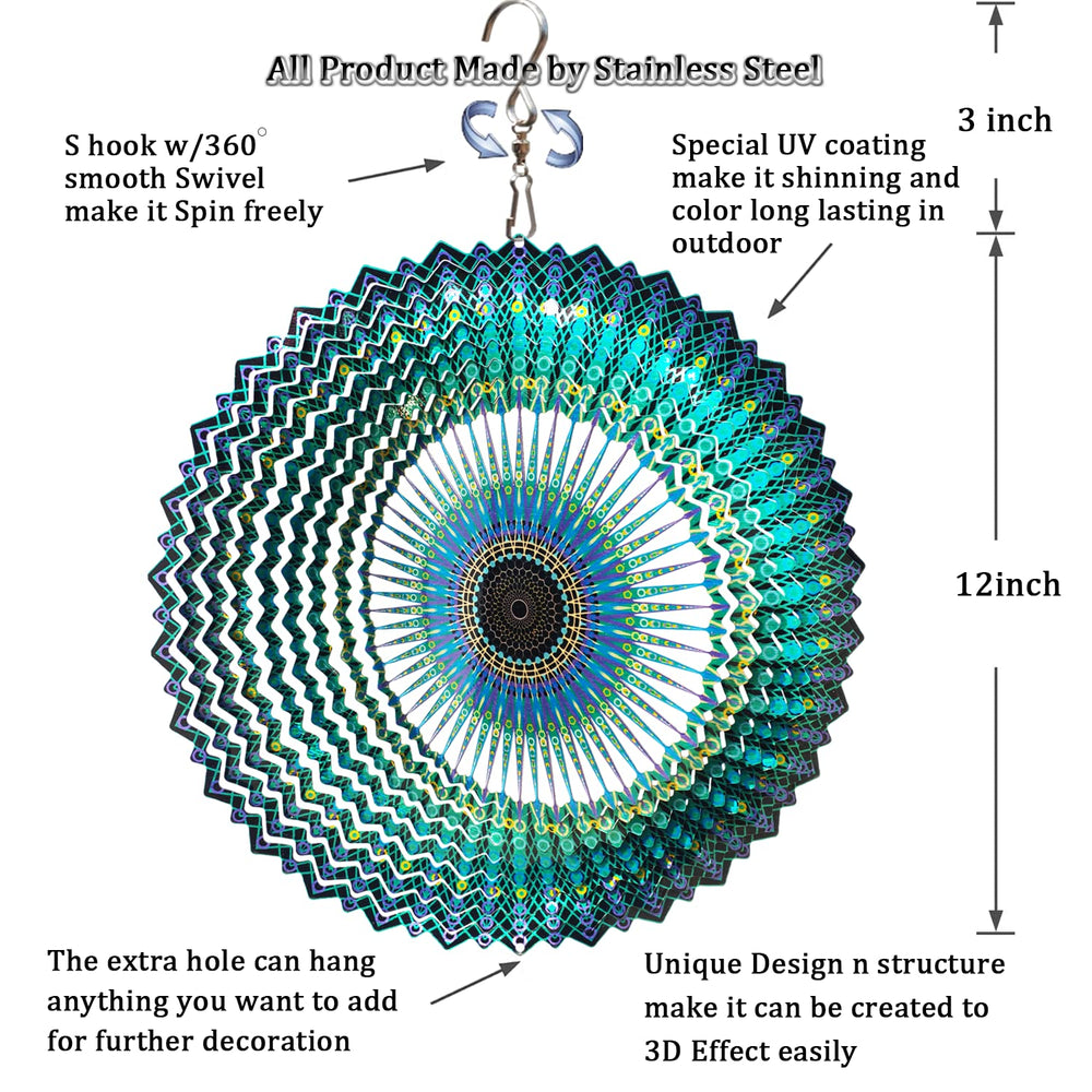 FONMY wind spinner yard art ornament adds magical kinetic motion