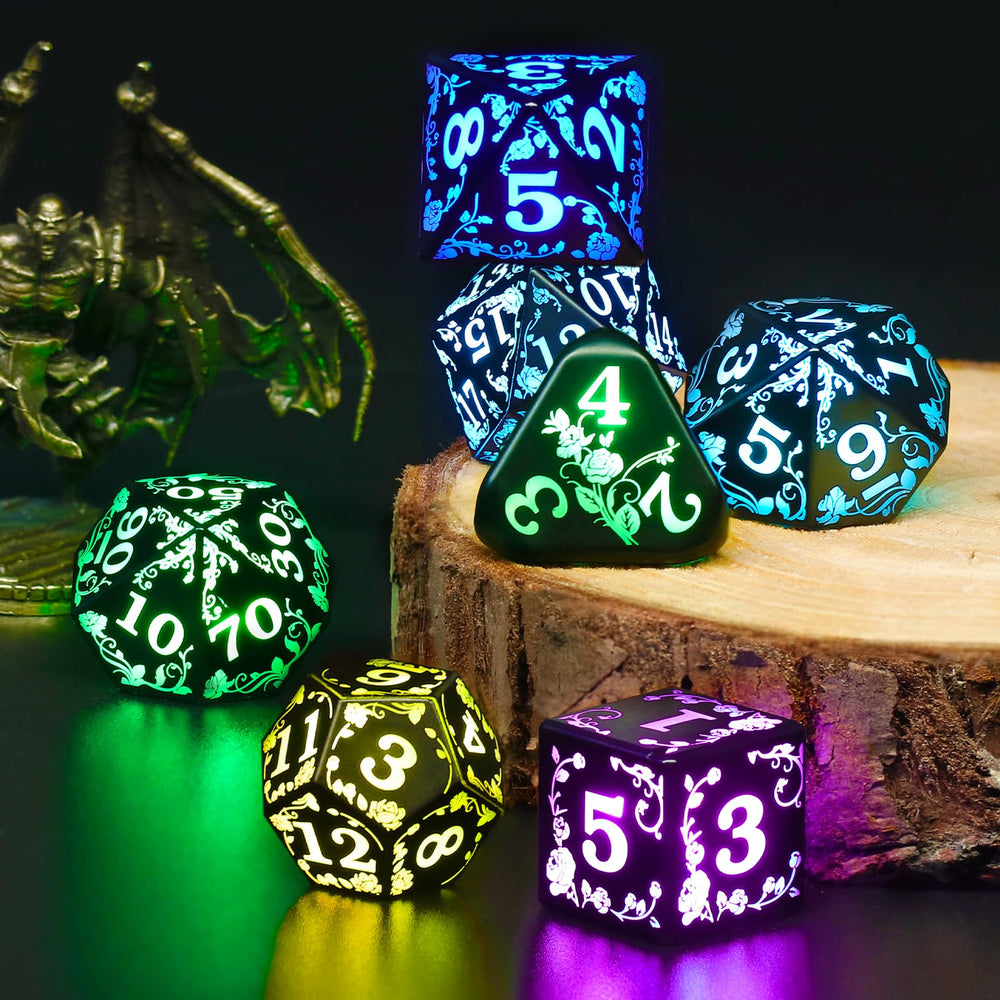 FONVGOGO Rose RGB dice glow on impact for dynamic game moments