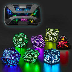 FONVGOGO Rose RGB LED dice front view showing vivid glow for DND sessions
