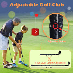FOOING 9-hole backyard course with LED flags for quick setup anywhere.