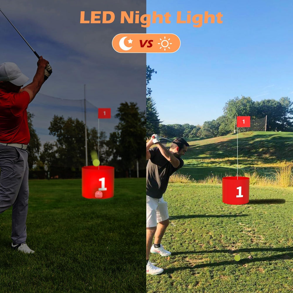 FOOING tee boxes help align shots on grass or patio.
