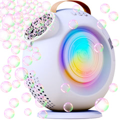 FORALES bubble machine with 360-degree rotation for immersive visuals.