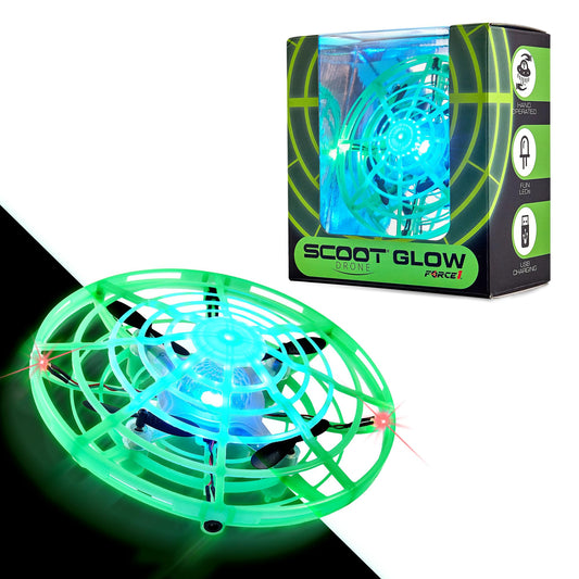 Force1 Scoot Glow shell glows bright for indoor play and safe hand control.