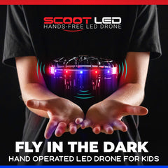 Force1 Scoot drone side view showing compact, webbed shell for safe indoor play.