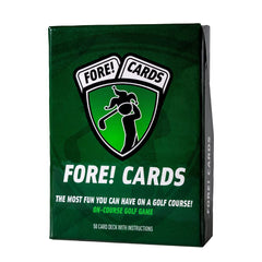 Fore! Cards On Course hand-holding cards for quick strategic decisions.