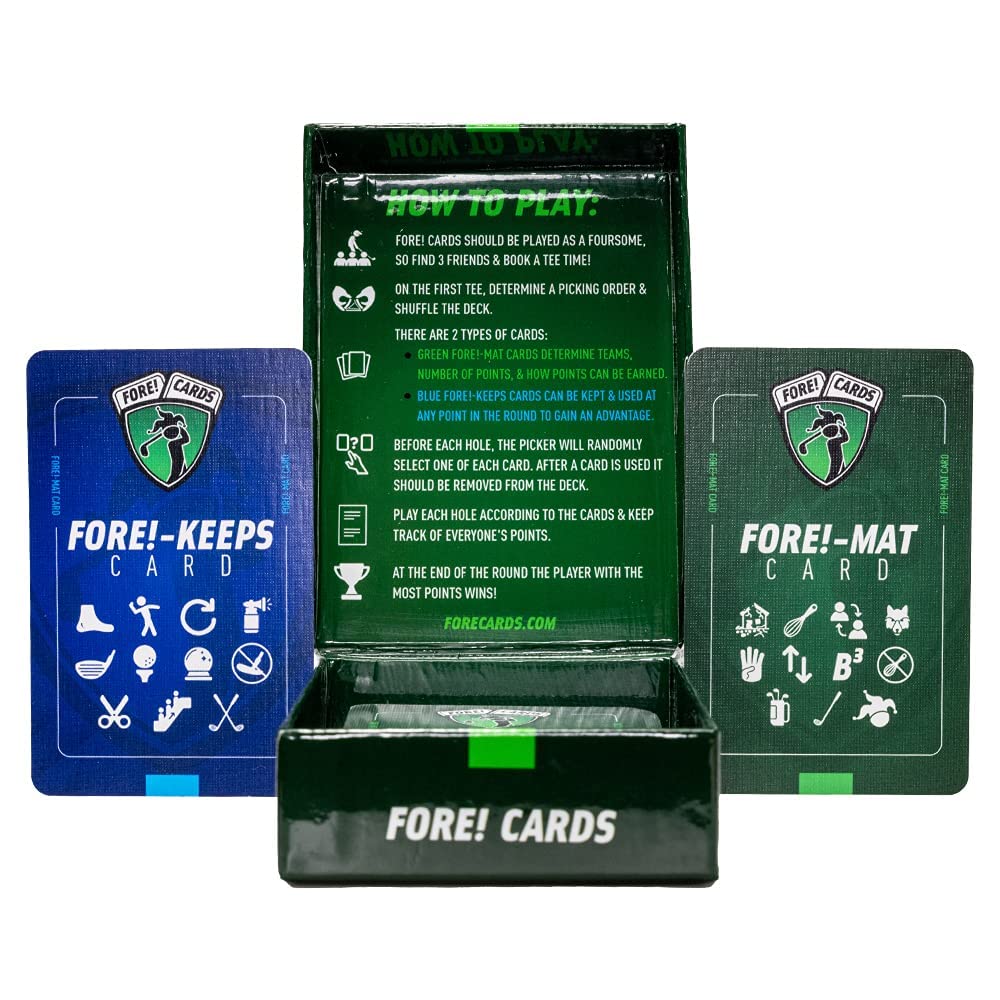 Fore! Cards On Course playing on green, showcasing social competition.