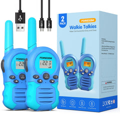 FOREDOM rechargeable kids walkie talkies—front view, bright design for easy grip.