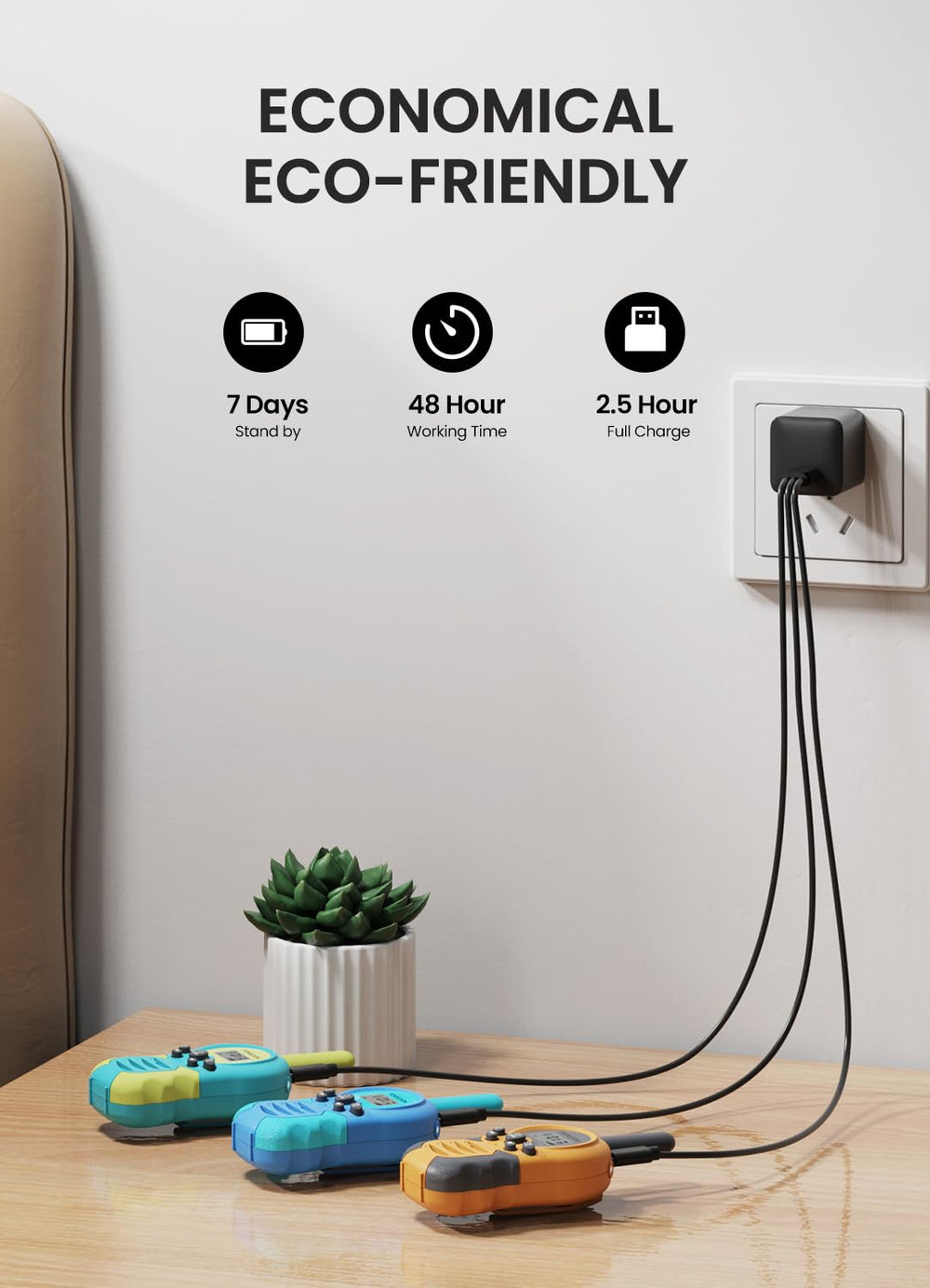 FOREDOM USB charging cable charges two units at once.
