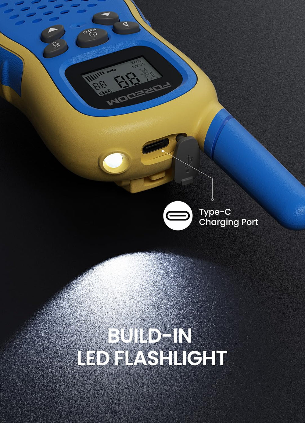 FOREDOM walkie talkies provide up to a 2-mile range for outdoor use.