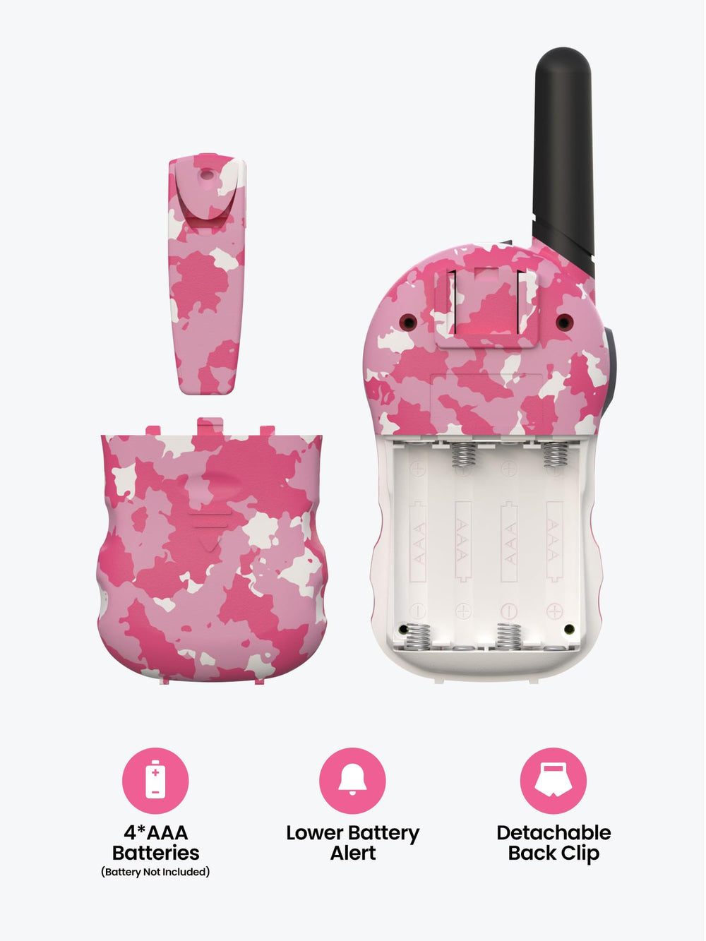 FOREDOM kid walkie talkies 2.5 mm headphone jack for quiet play.