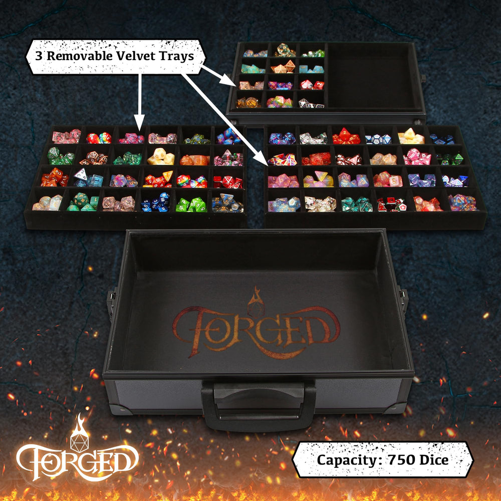 Forged Dice Co. case can be stood upright for elegant display.