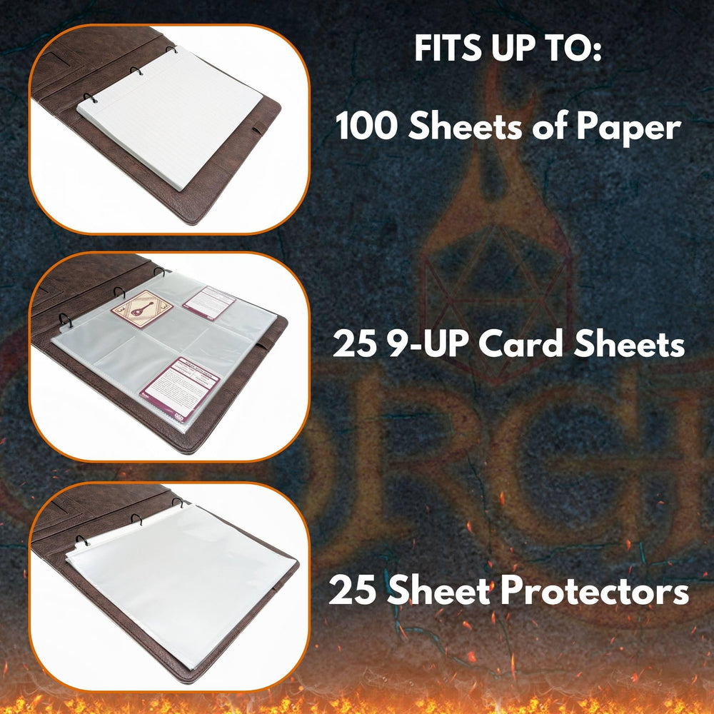 Forged Dice Co. Game-Folio on desk with dice and pages open.