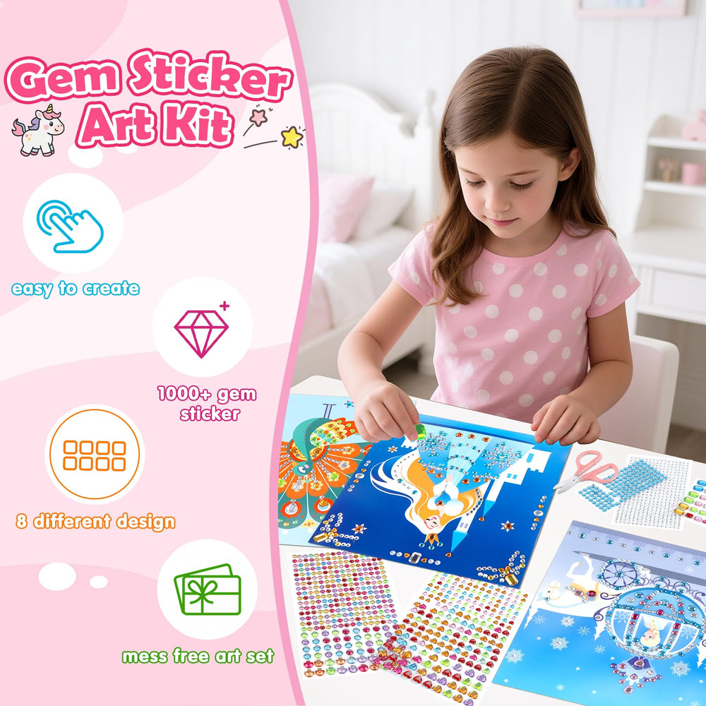 Fortand Gem Art Sticker Kid-Craft-Session supports independent crafting time.