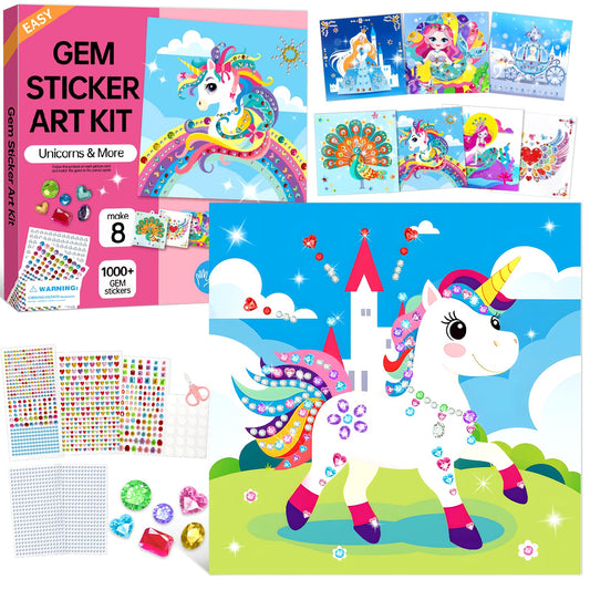 Fortand Gem Art Sticker Unicorn-1 sparks imaginative play with bright unicorn art.