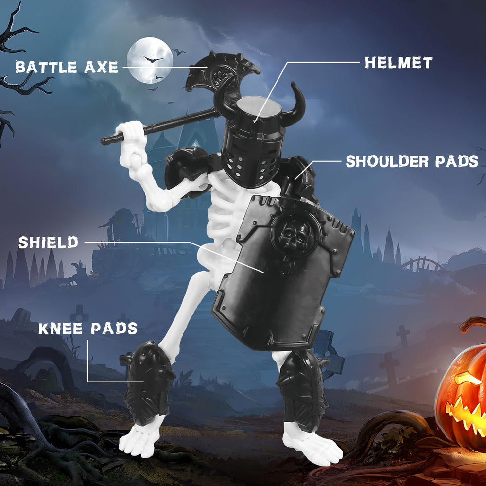 FortiTrust T13 skeleton figure with daggers and swords for dramatic battle-ready display.