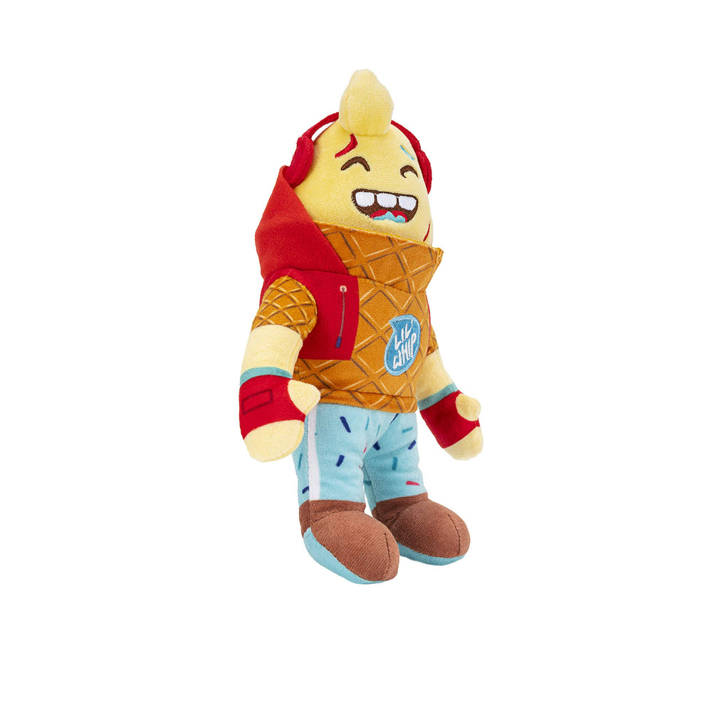 Fortnite Lil Whip plush close-up embroidery, premium quality for fans.