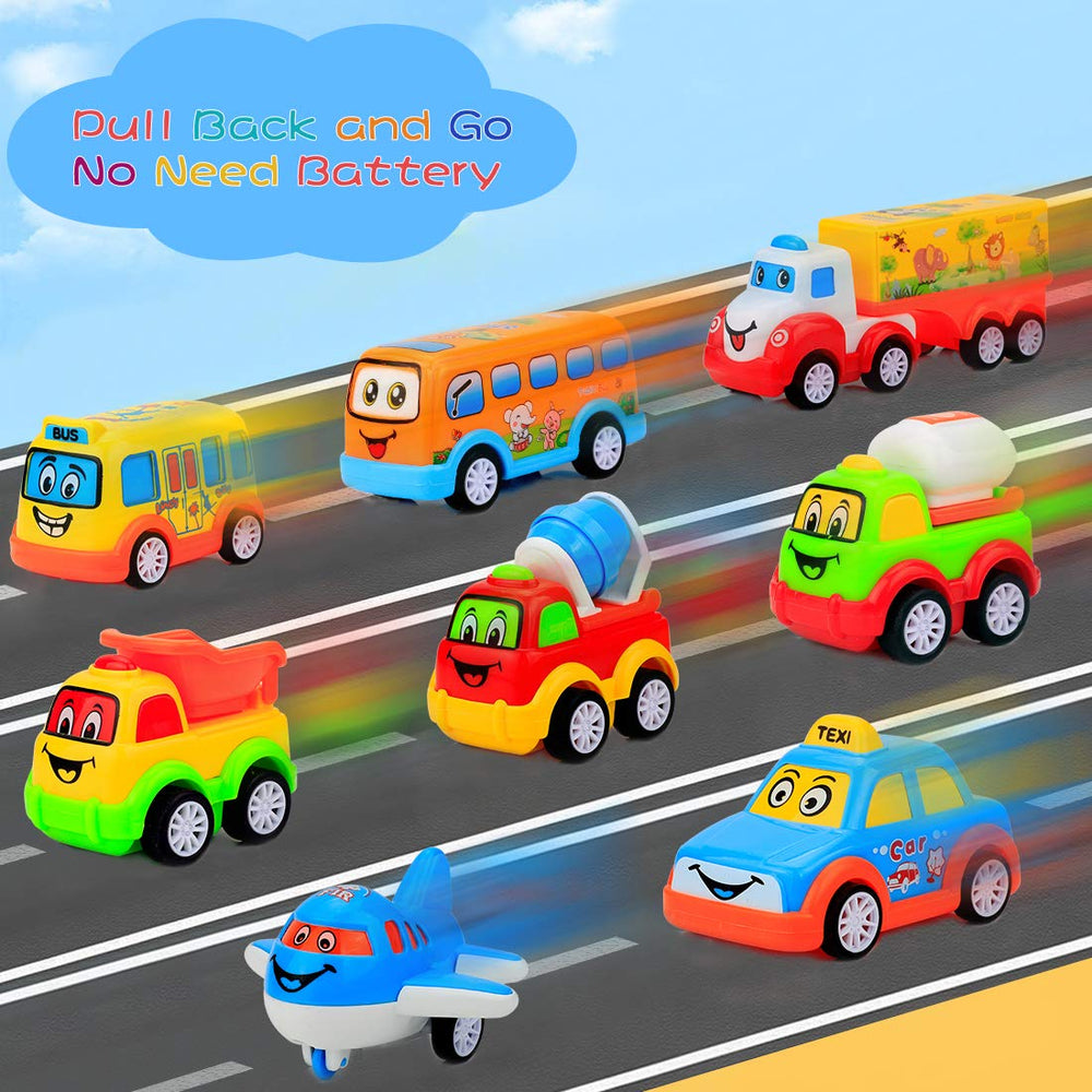 Forty4 yellow pull-back car brightens play and color matching activities.