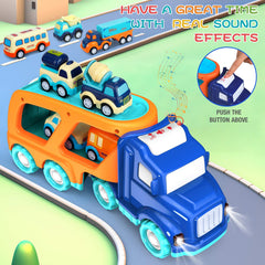 Forty4 big transport truck with trailer for active toddler playtime.