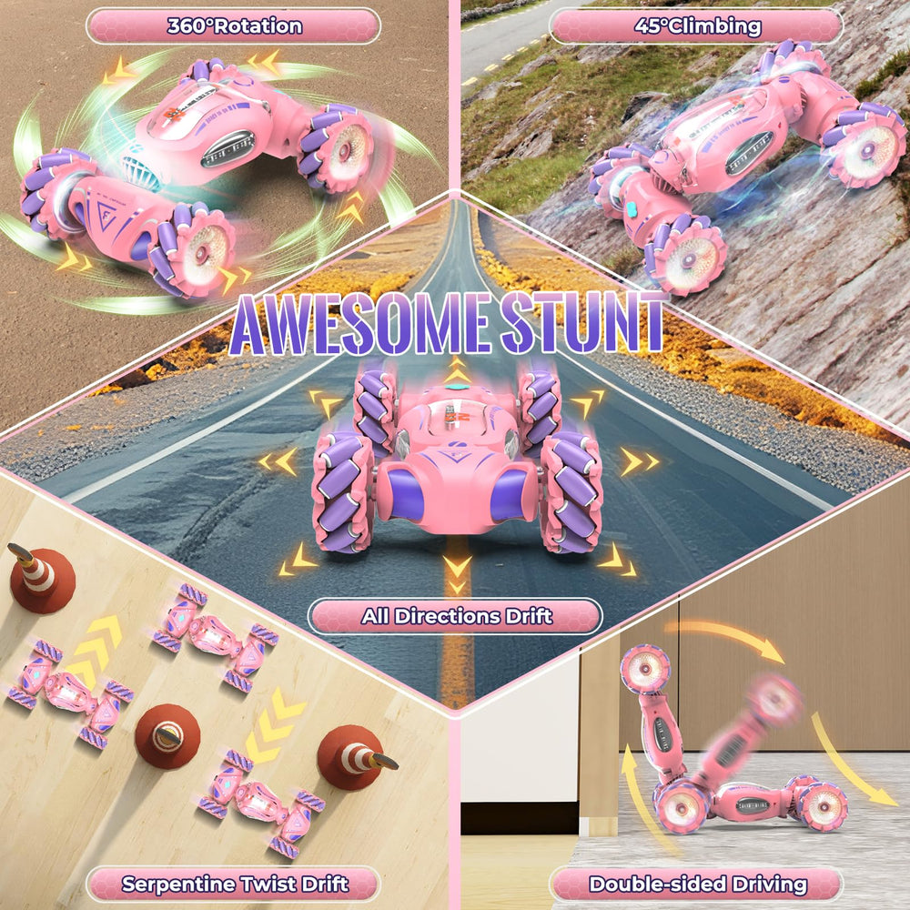Fosgoit pink RC car 2.4GHz for smooth multi-car races